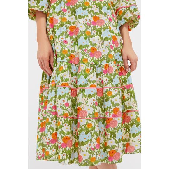 HYACINTH HOUSE Multi Green Begonia Floral Hillsborough Midi Dress Size S NWT - Picture 6 of 7